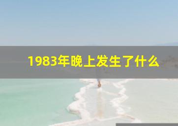 1983年晚上发生了什么