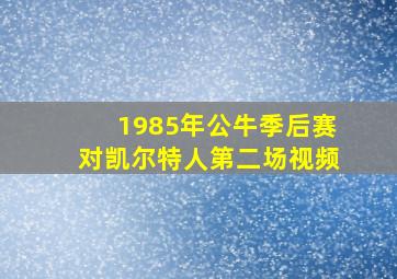 1985年公牛季后赛对凯尔特人第二场视频