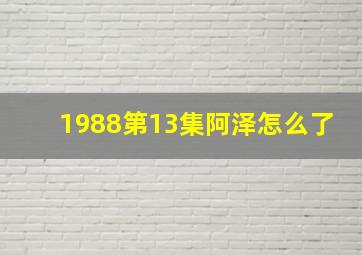 1988第13集阿泽怎么了