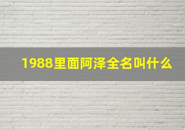 1988里面阿泽全名叫什么