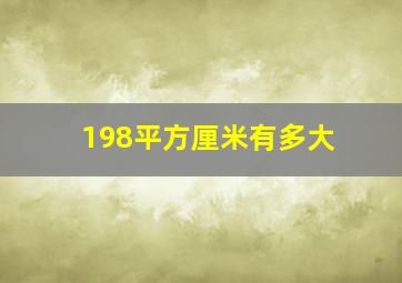 198平方厘米有多大