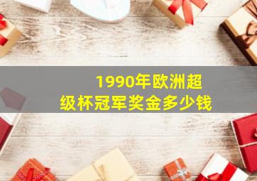 1990年欧洲超级杯冠军奖金多少钱