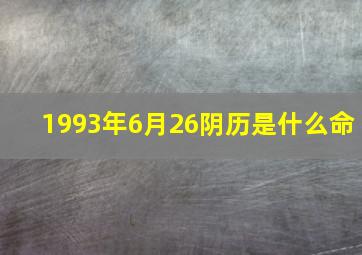 1993年6月26阴历是什么命