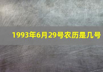 1993年6月29号农历是几号