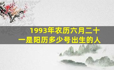 1993年农历六月二十一是阳历多少号出生的人