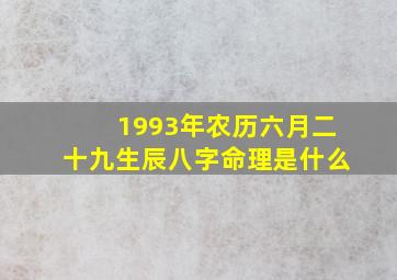 1993年农历六月二十九生辰八字命理是什么