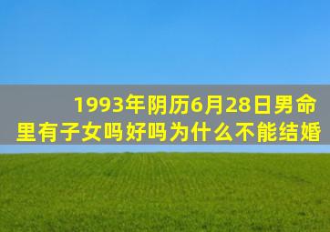 1993年阴历6月28日男命里有子女吗好吗为什么不能结婚