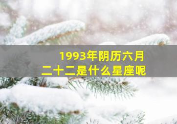 1993年阴历六月二十二是什么星座呢