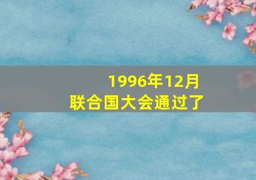 1996年12月联合国大会通过了