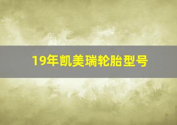 19年凯美瑞轮胎型号