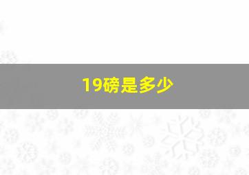 19磅是多少