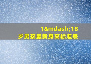 1—18岁男孩最新身高标准表