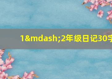 1—2年级日记30字