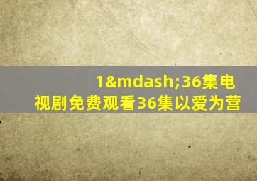 1—36集电视剧免费观看36集以爱为营