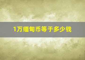 1万缅甸币等于多少钱