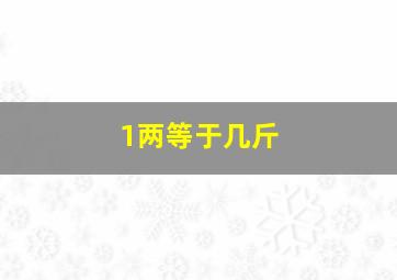 1两等于几斤