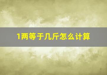 1两等于几斤怎么计算