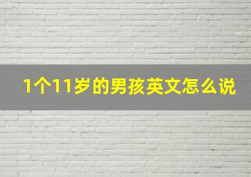 1个11岁的男孩英文怎么说