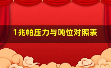 1兆帕压力与吨位对照表