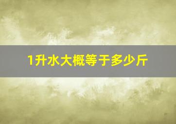 1升水大概等于多少斤