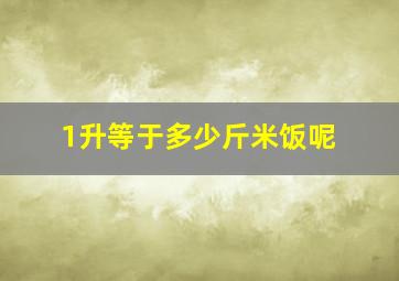 1升等于多少斤米饭呢