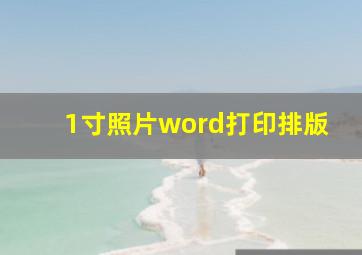 1寸照片word打印排版