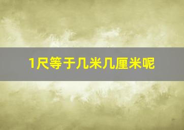 1尺等于几米几厘米呢