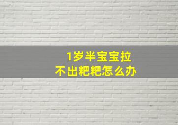 1岁半宝宝拉不出粑粑怎么办