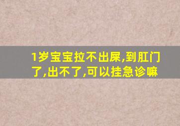 1岁宝宝拉不出屎,到肛门了,出不了,可以挂急诊嘛