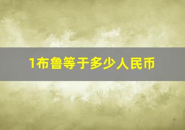 1布鲁等于多少人民币