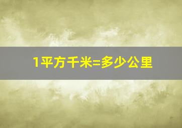 1平方千米=多少公里