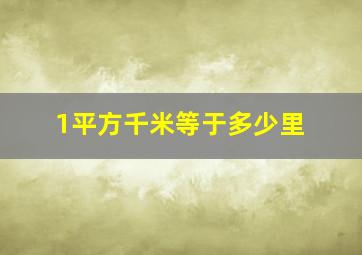 1平方千米等于多少里