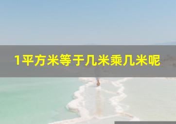 1平方米等于几米乘几米呢