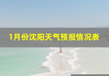 1月份沈阳天气预报情况表