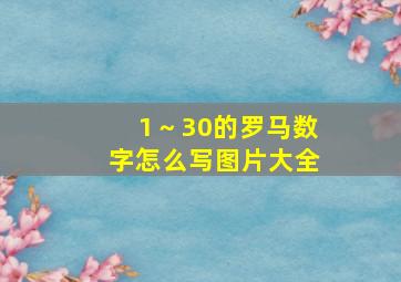 1～30的罗马数字怎么写图片大全