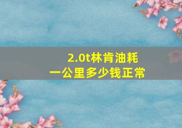 2.0t林肯油耗一公里多少钱正常