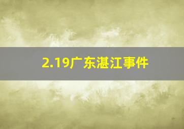 2.19广东湛江事件