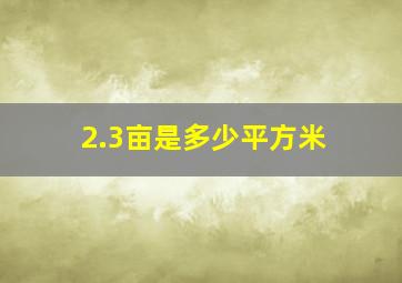 2.3亩是多少平方米