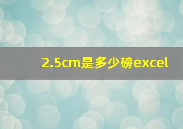 2.5cm是多少磅excel