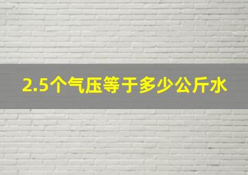 2.5个气压等于多少公斤水