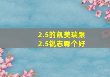 2.5的凯美瑞跟2.5锐志哪个好