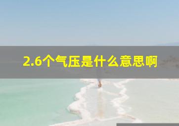 2.6个气压是什么意思啊