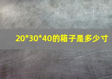 20*30*40的箱子是多少寸