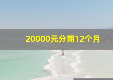 20000元分期12个月