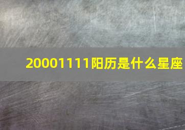 20001111阳历是什么星座