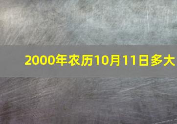 2000年农历10月11日多大