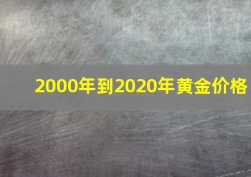 2000年到2020年黄金价格