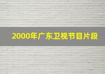 2000年广东卫视节目片段