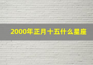 2000年正月十五什么星座