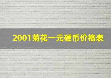 2001菊花一元硬币价格表